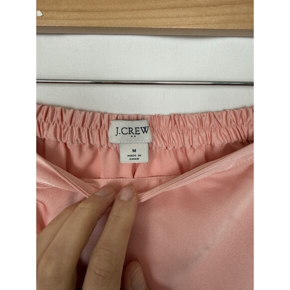 J.Crew Women's Pink Midi Slip Skirt Size M Elastic Waist Satin - Picture 2 of 5
